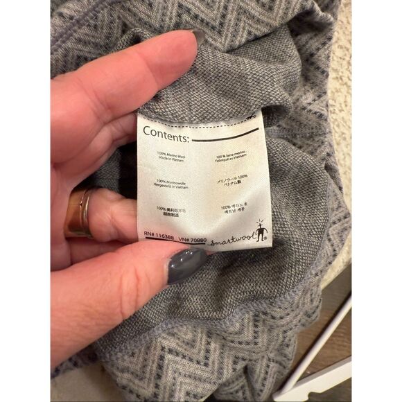 Smartwool Gray Chevron Stripe 250 Merino Base Layer Top sz XL NWOT - Picture 7 of 7